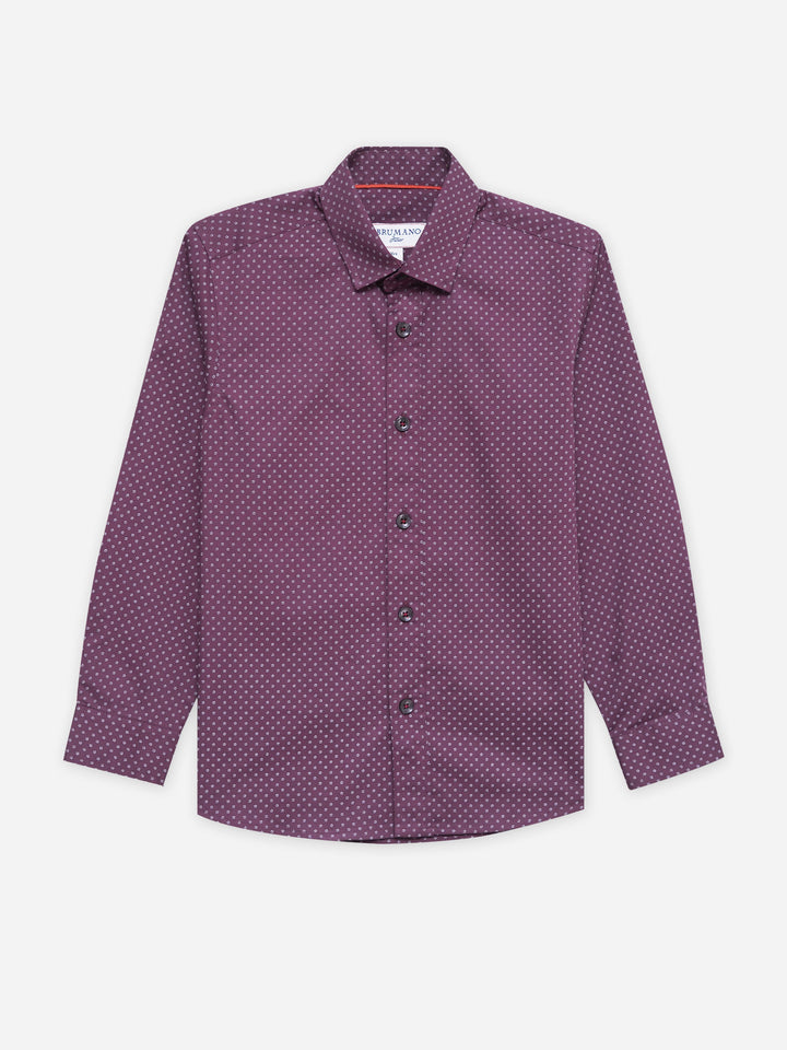 Magenta Printed Casual Shirt - Junior
