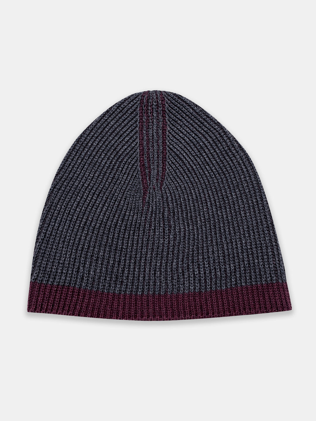 Maroon & Grey Two Tone Beanie Cap