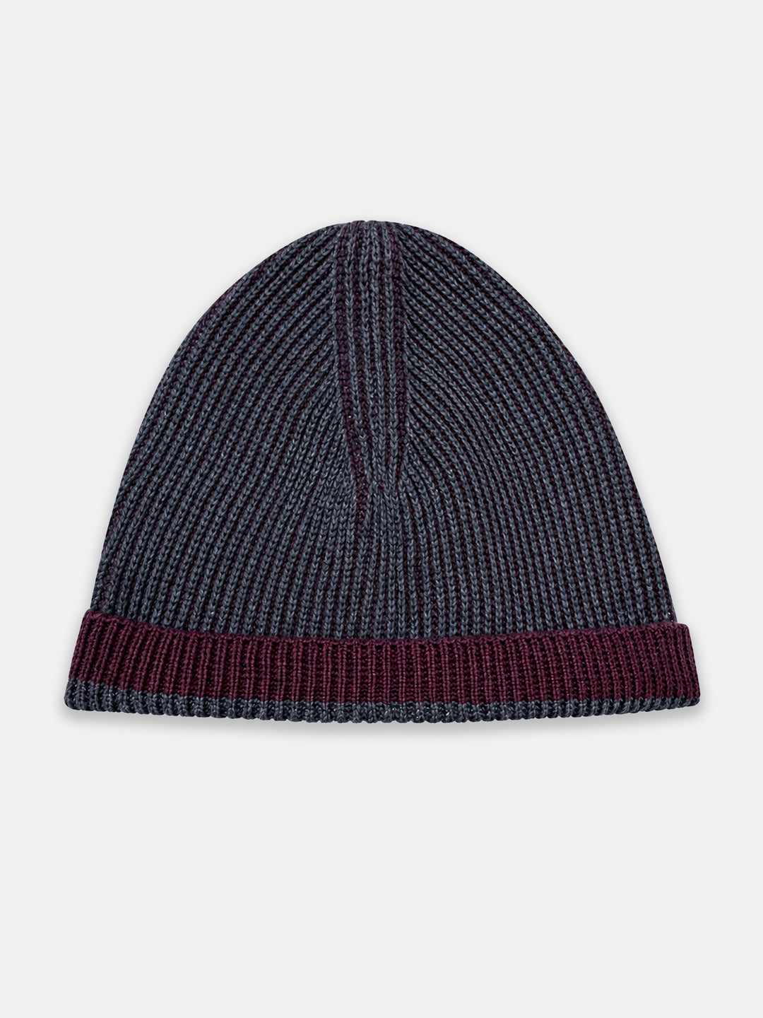Maroon & Grey Two Tone Beanie Cap