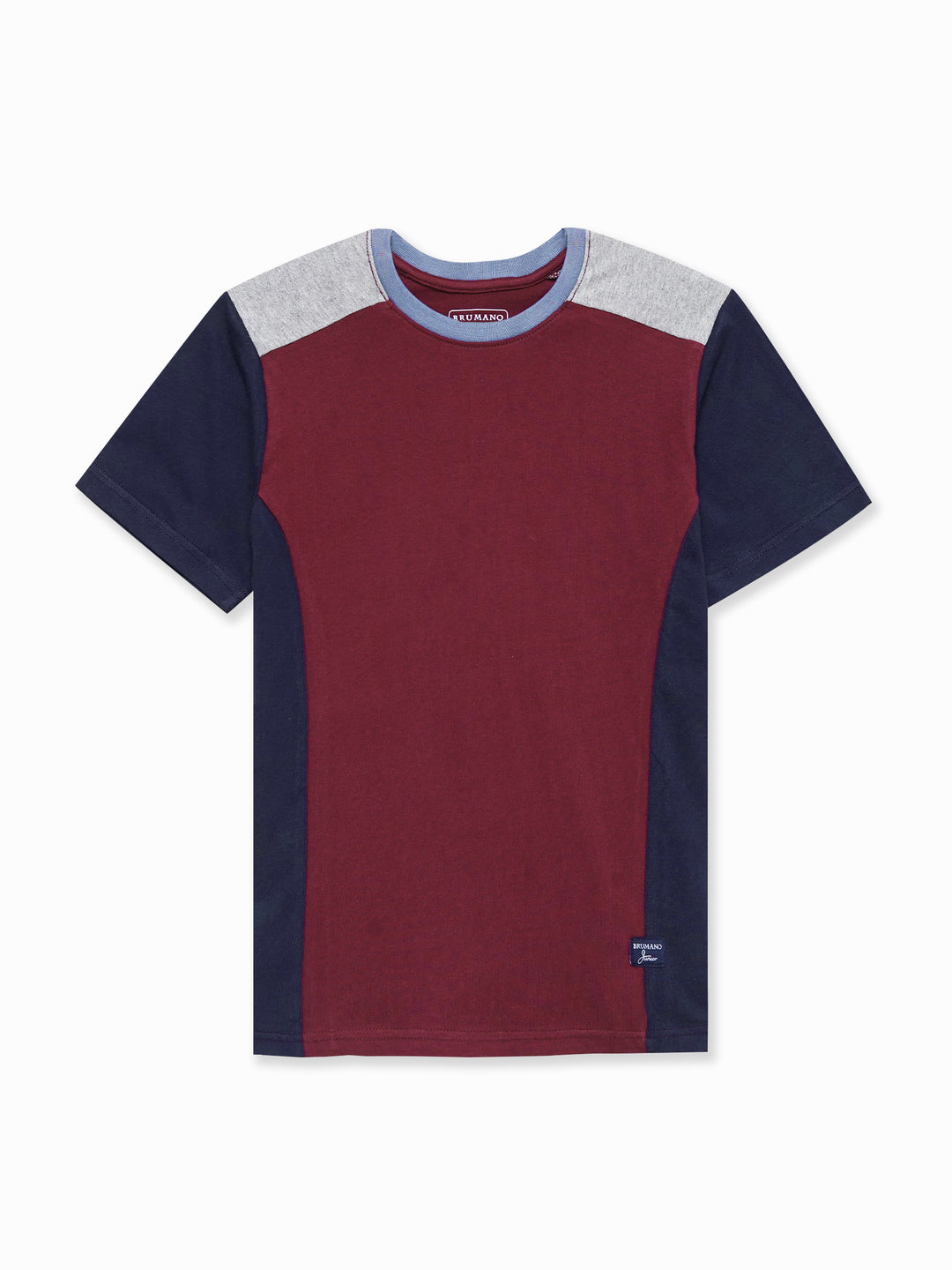 Maroon navy blue t shirt with contrasting rib junior brumano pakistan