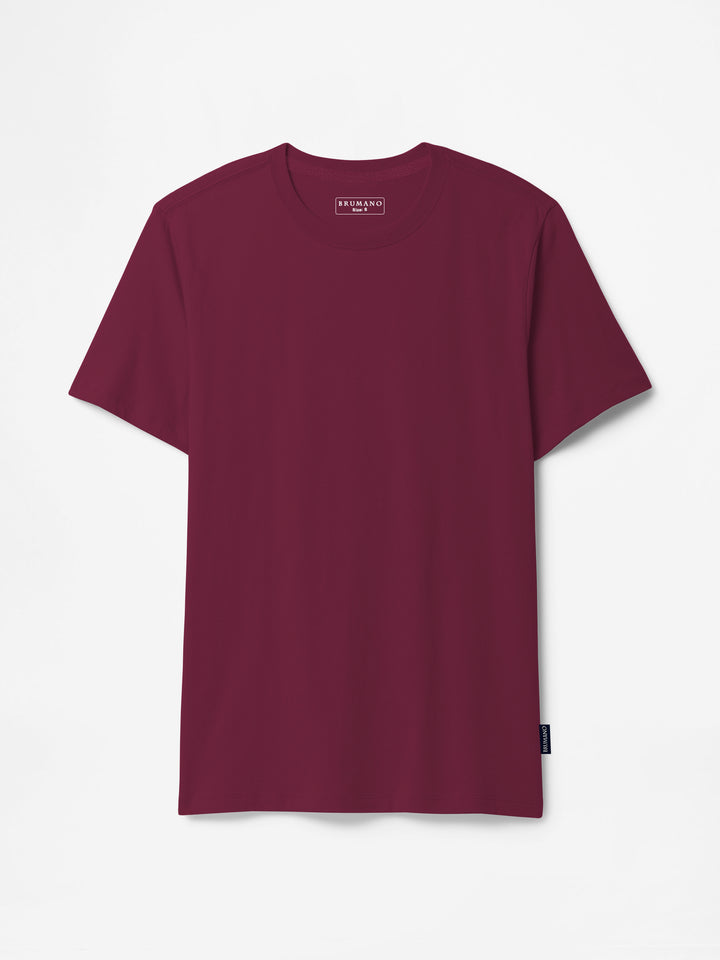 Maroon 100% Cotton Basic Tee - Women