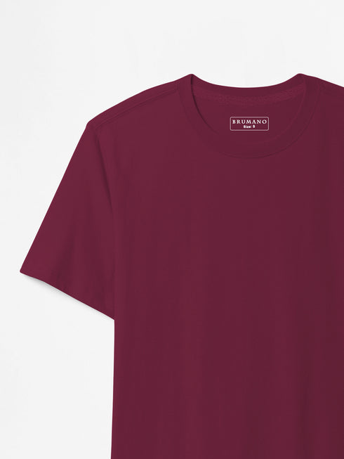 Maroon 100% Cotton Basic Tee - Women