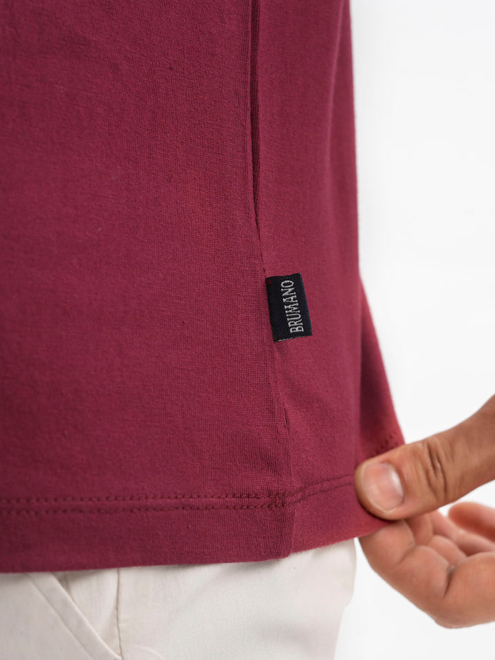 Maroon 100% Cotton Basic Tee