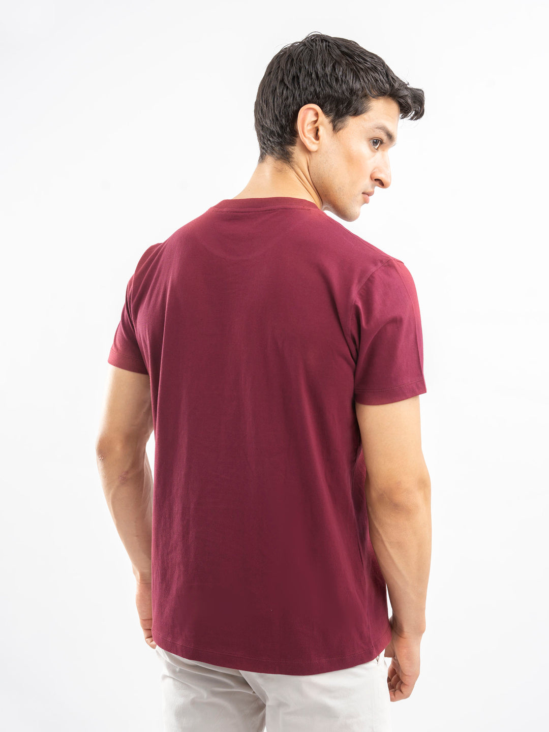 Maroon 100% Cotton Basic Tee