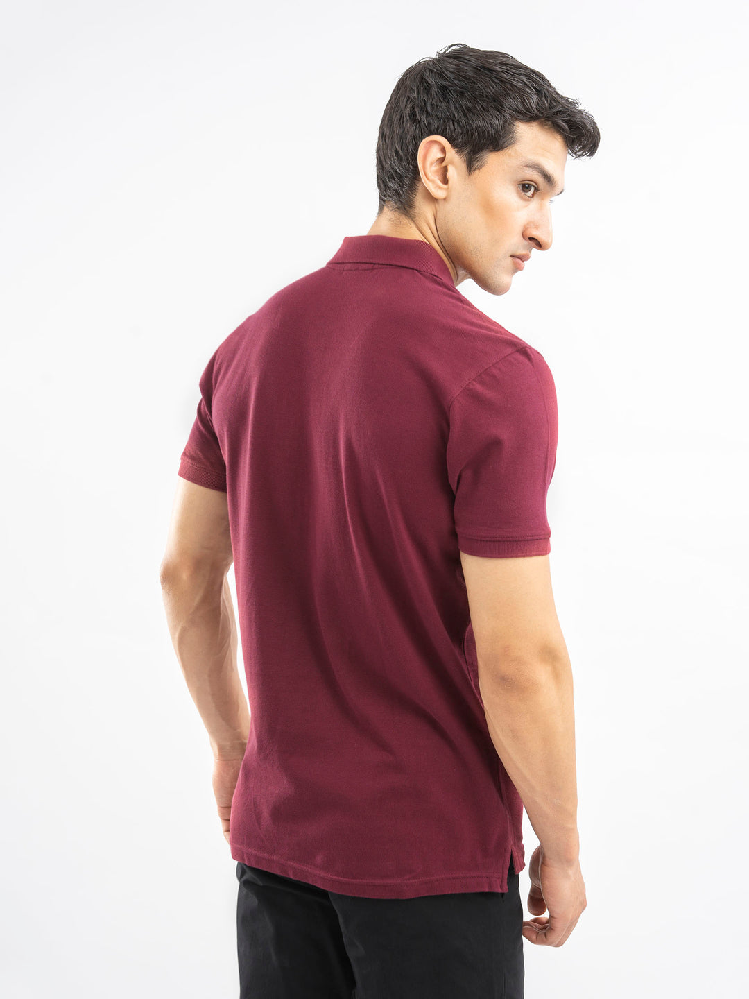 Maroon 100% Cotton Pique Polo