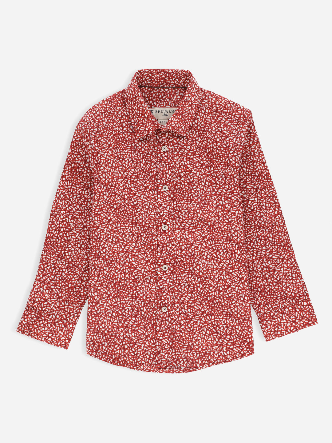 Maroon abstract printed long sleeve casual shirt brumano pakistan