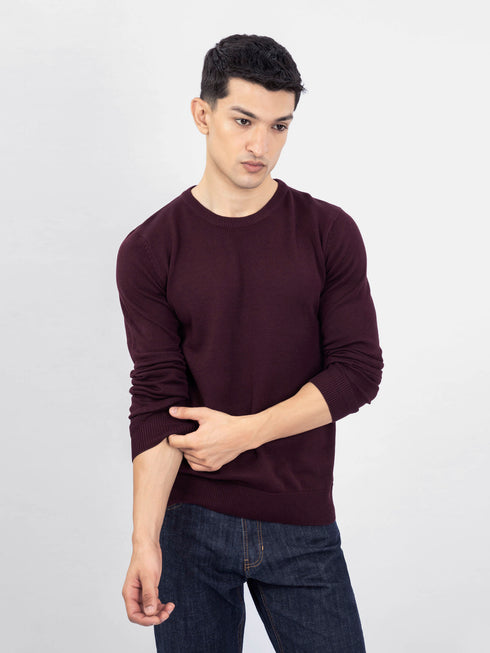 Maroon Crew Neck Sweater