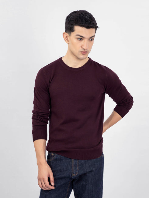 Maroon Crew Neck Sweater