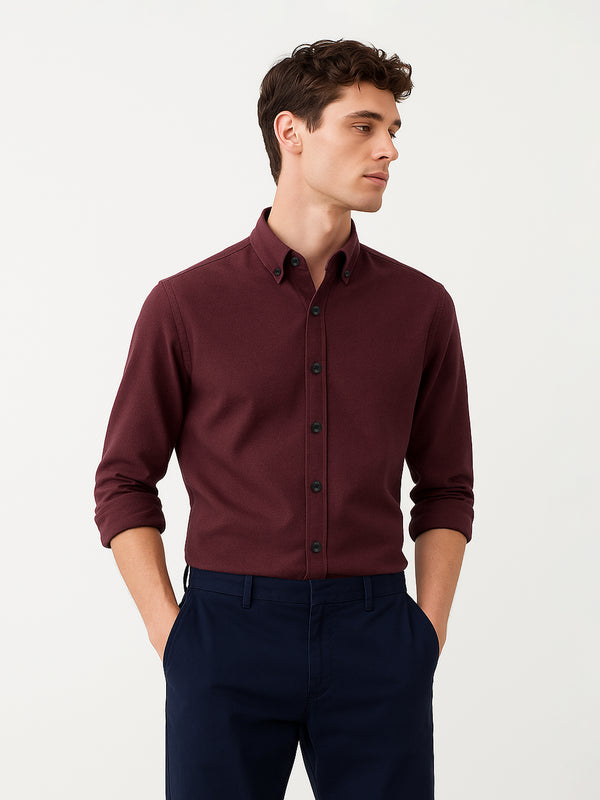 Maroon Oxford Button Down Shirt