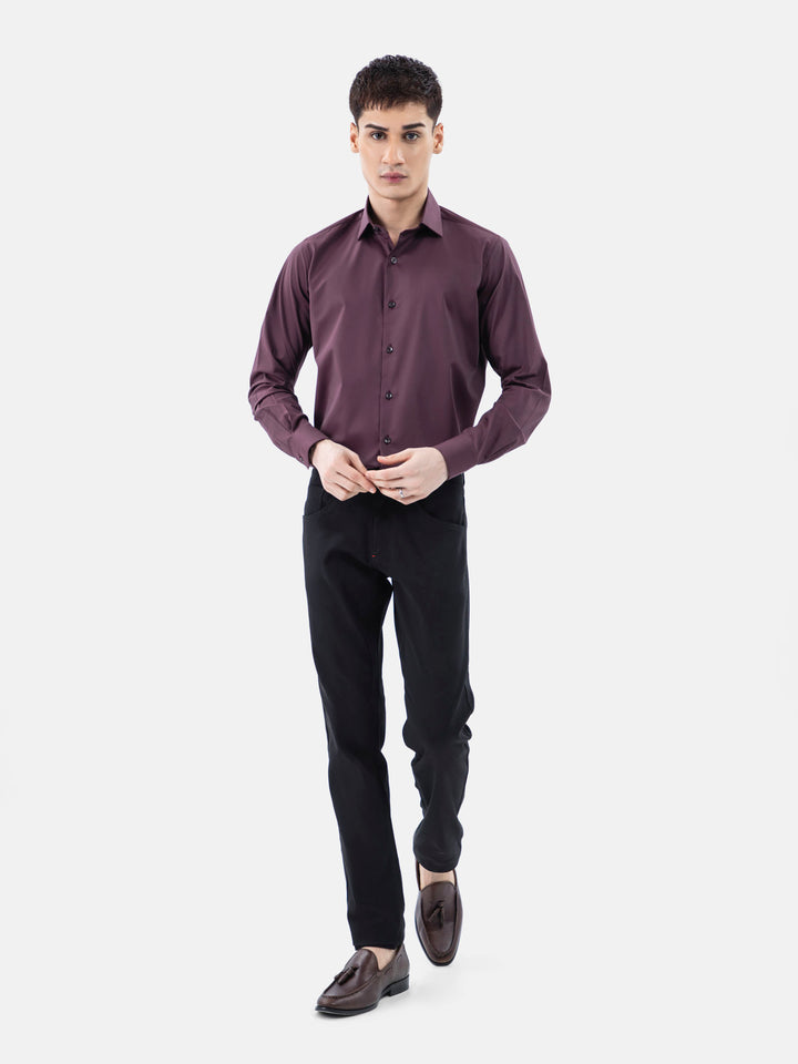 Maroon Satin Classic Formal Shirt Brumano Pakistan