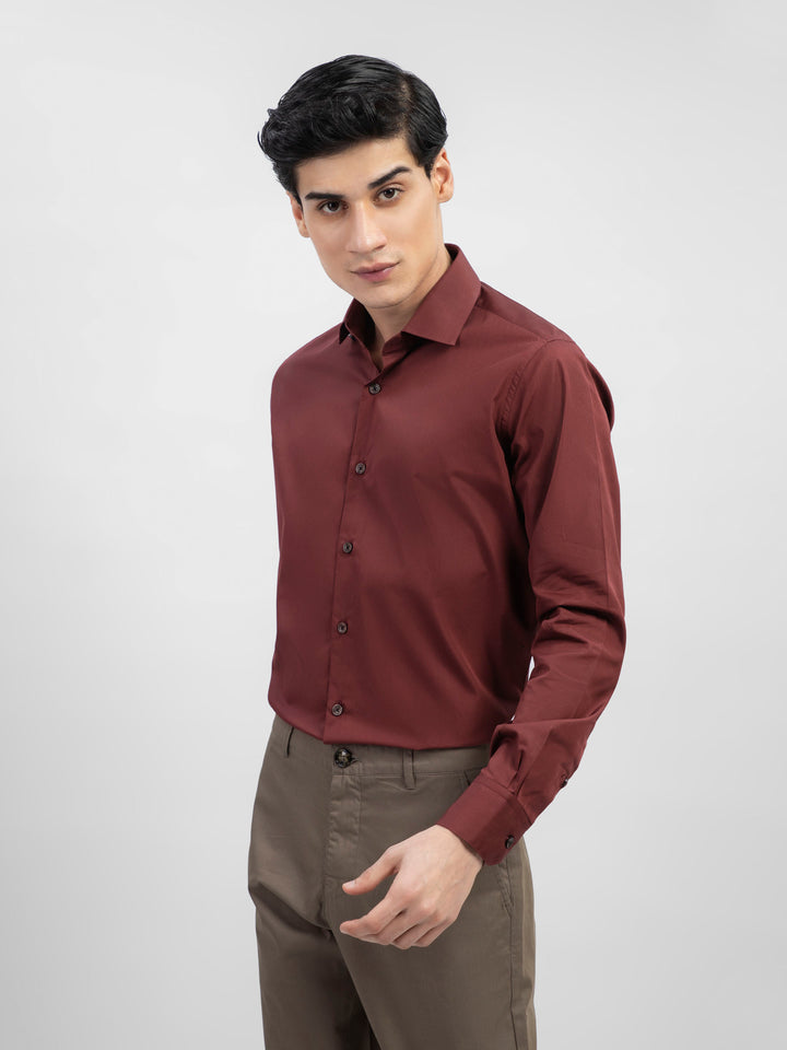 Maroon Satin Formal Shirt Brumano Pakistan
