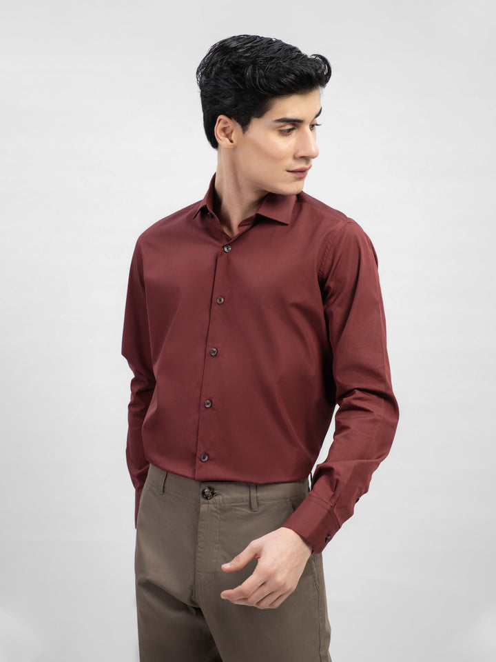 Maroon Satin Formal Shirt Brumano Pakistan
