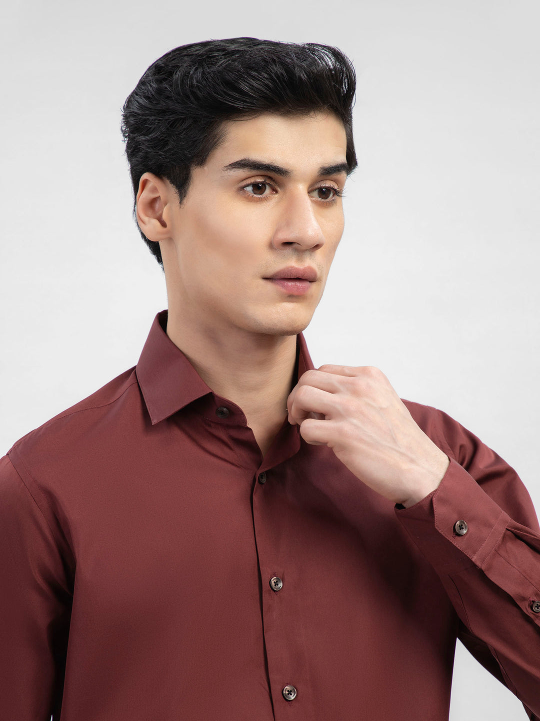 Maroon Satin Formal Shirt Brumano Pakistan