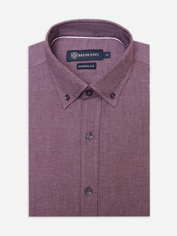Maroon Twill Button Down Shirt