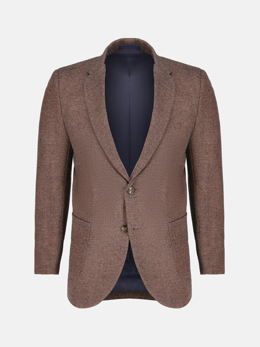 Maroon & Mustard Dobby Structured Wool & Cashmere Blazer - Sartoria Brumano Pakistan
