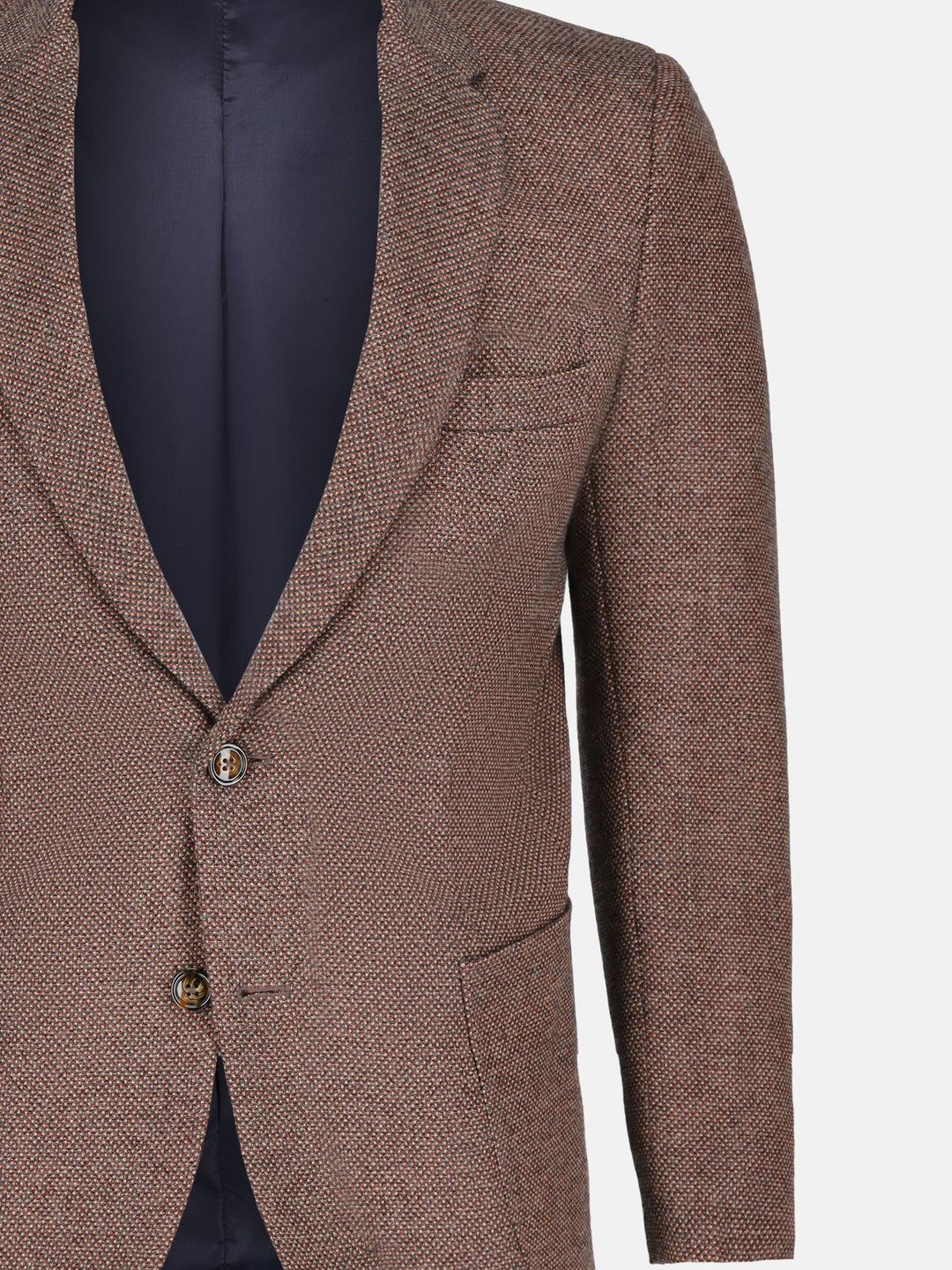 Maroon & Mustard Dobby Structured Wool & Cashmere Blazer - Sartoria Brumano Pakistan