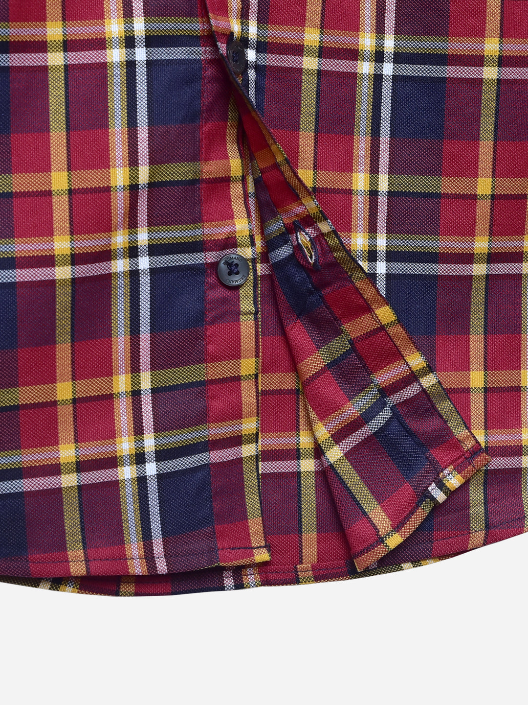 Maroon & Yellow Checkered Casual Shirt