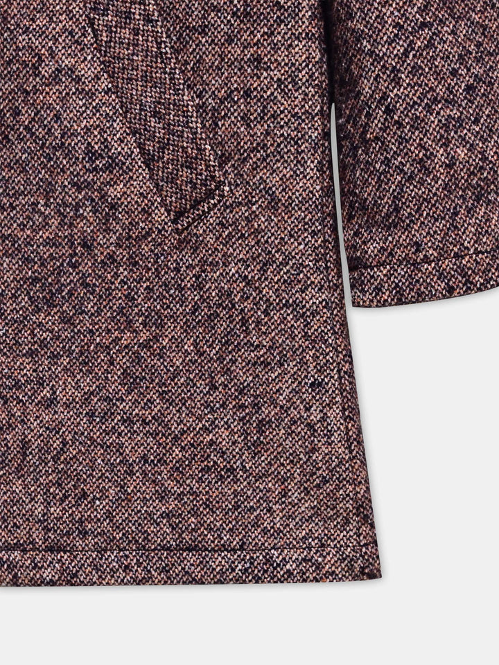 Mauve Taupe Wool Structured Long Coat - Women