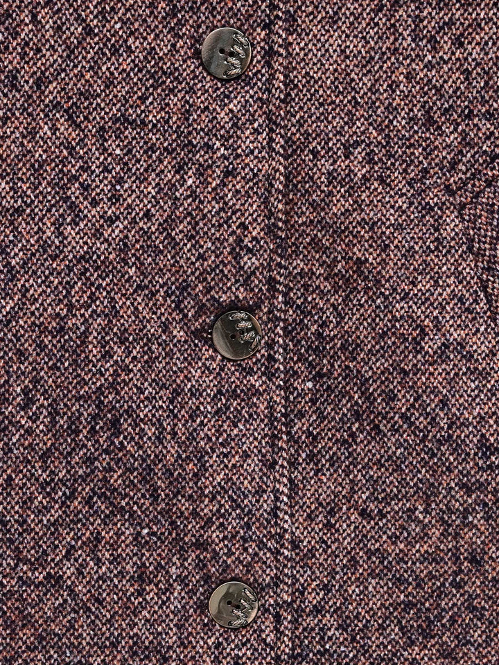 Mauve Taupe Wool Structured Long Coat - Women