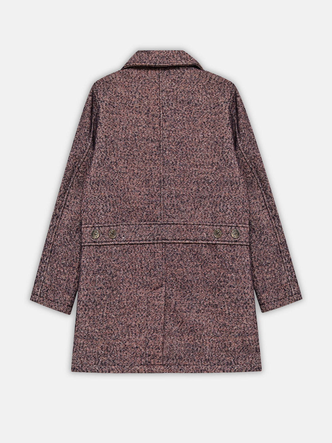 Mauve Taupe Wool Structured Long Coat - Women