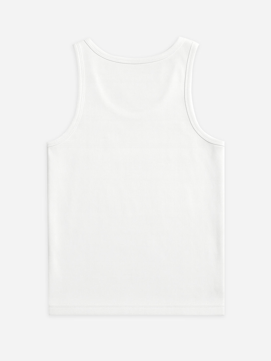 Brumano Men's White Sleeveless Vest 100% Combed Cotton — Back View