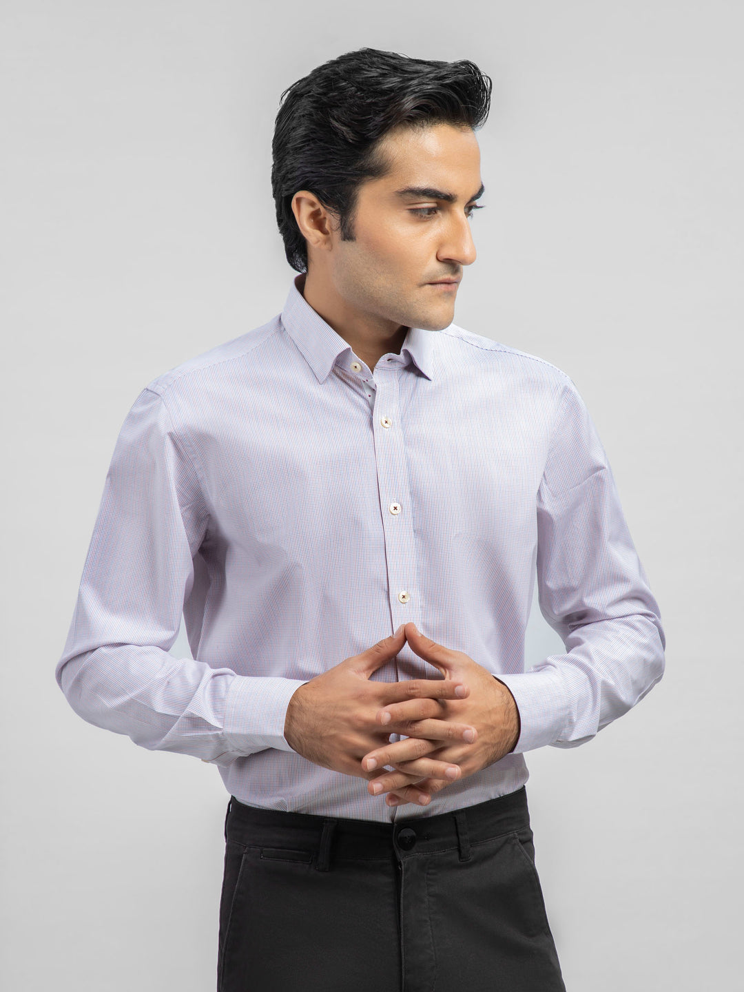 Micro gingham checkered formal shirt brumano pakistan