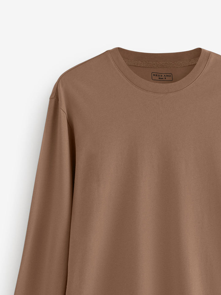 Mid Brown Long Sleeve T-Shirt