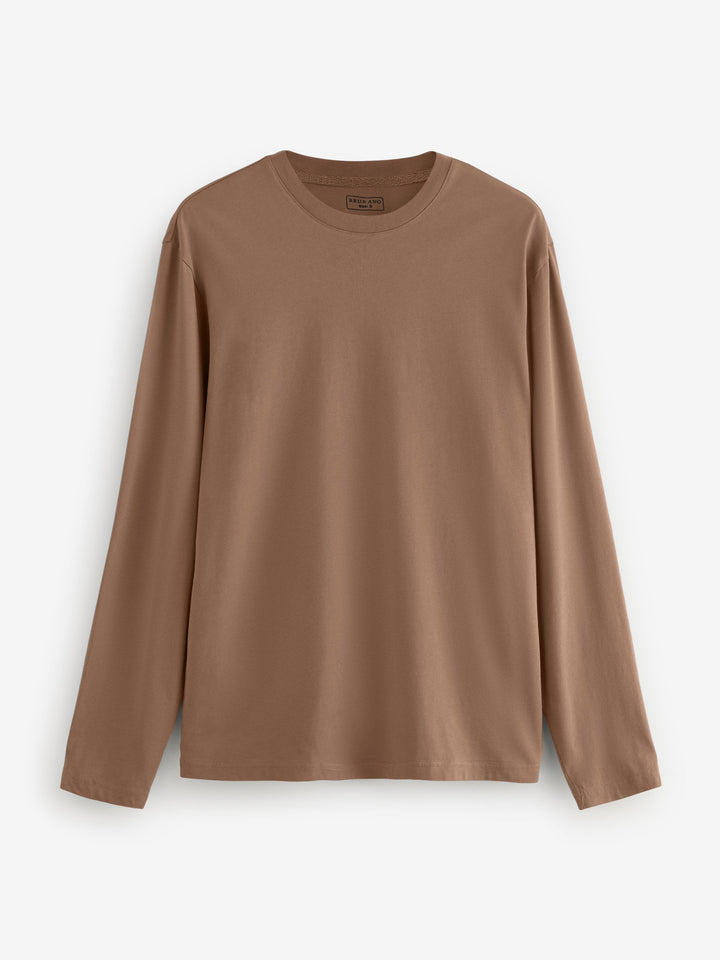 Mid Brown Long Sleeve T-Shirt