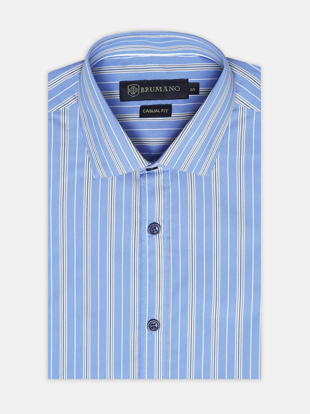 Mid blue striped formal shirt brumao pakistan