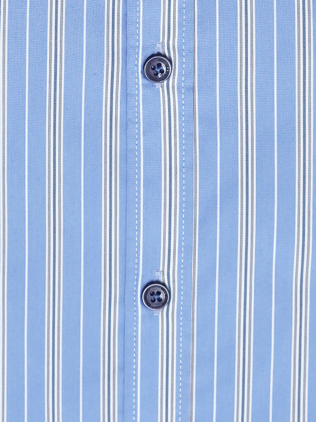 Mid Blue Striped Formal Shirt