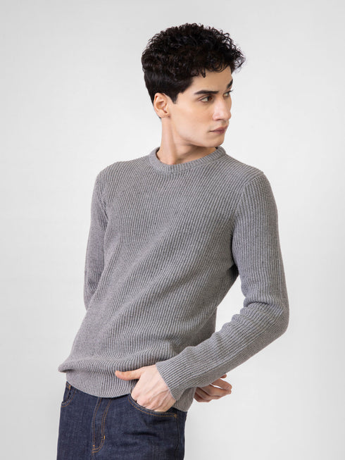 Mid Grey Knitted Jumper