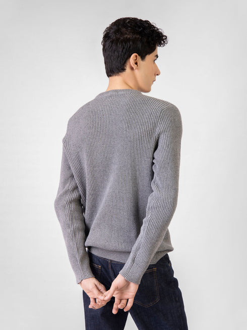 Mid Grey Knitted Jumper