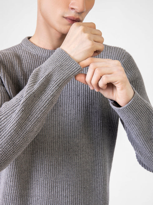 Mid Grey Knitted Jumper