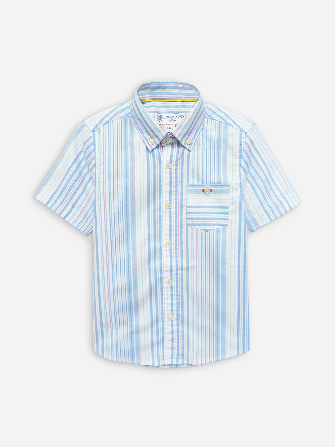 Multi color oxford striped half sleeve casual shirt brumano pakistan