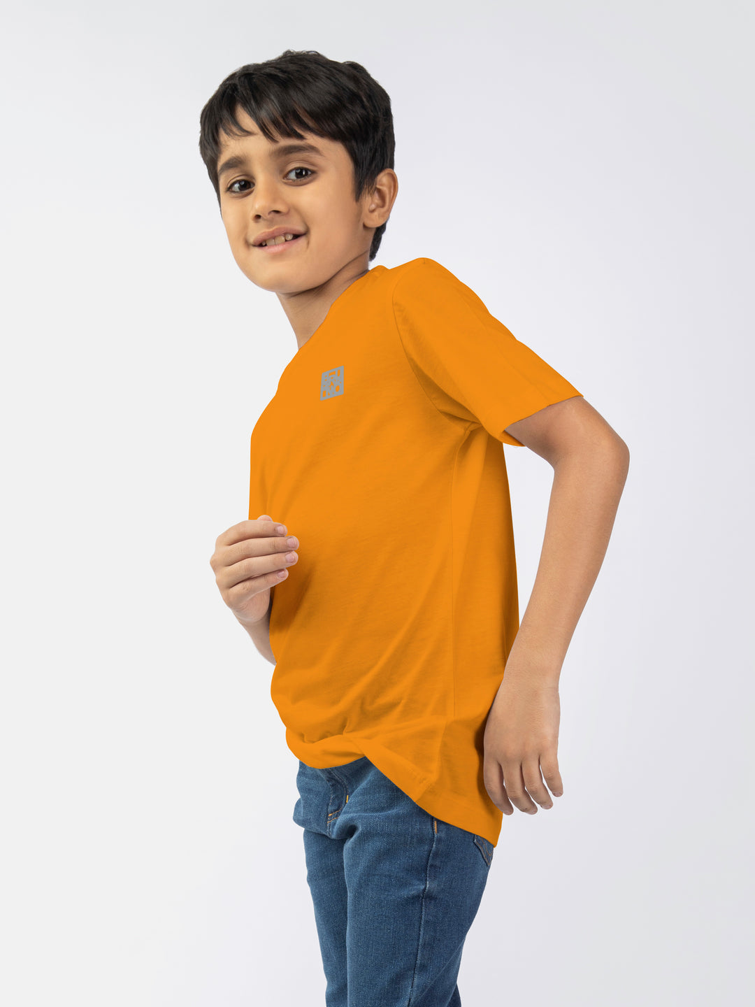 Mustard Basic Crew Neck Casual T-Shirt