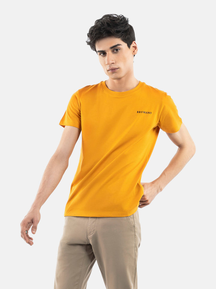 Mustard Basic Crew Neck T-Shirt Brumano Pakistan