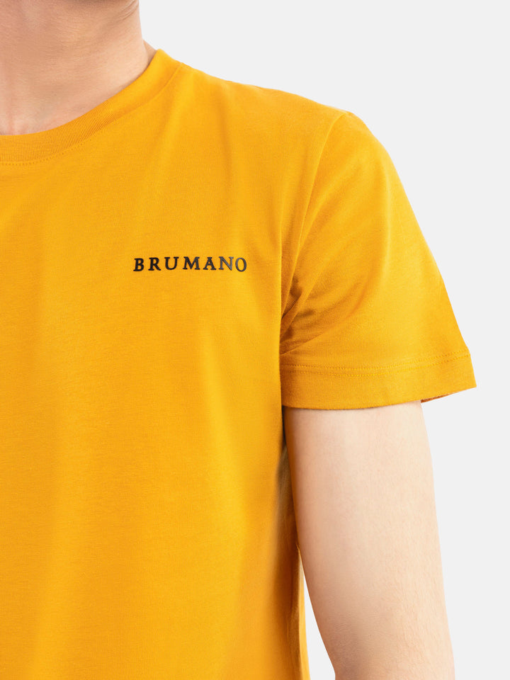 Mustard Basic Crew Neck T-Shirt Brumano Pakistan