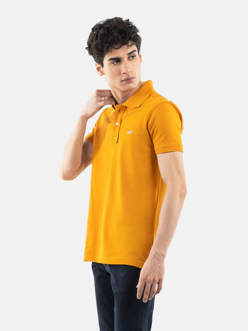 Mustard Basic Pique Polo Shirt Brumano Pakistan