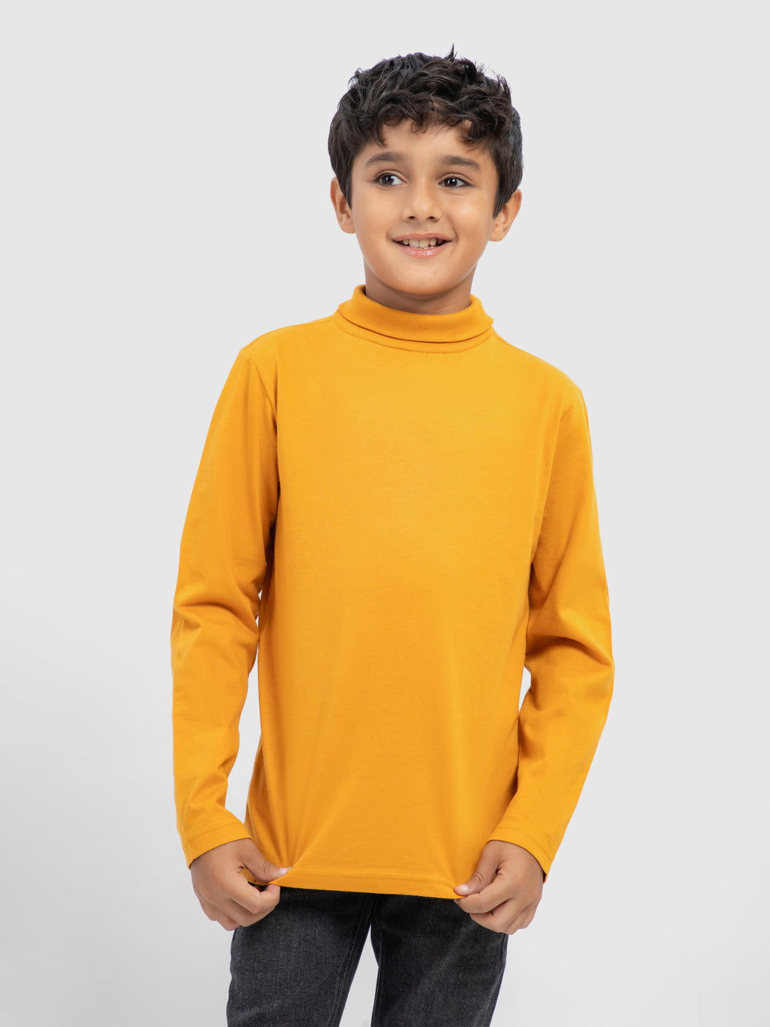 Mustard high neck with long sleeves   unisex brumano pakistan