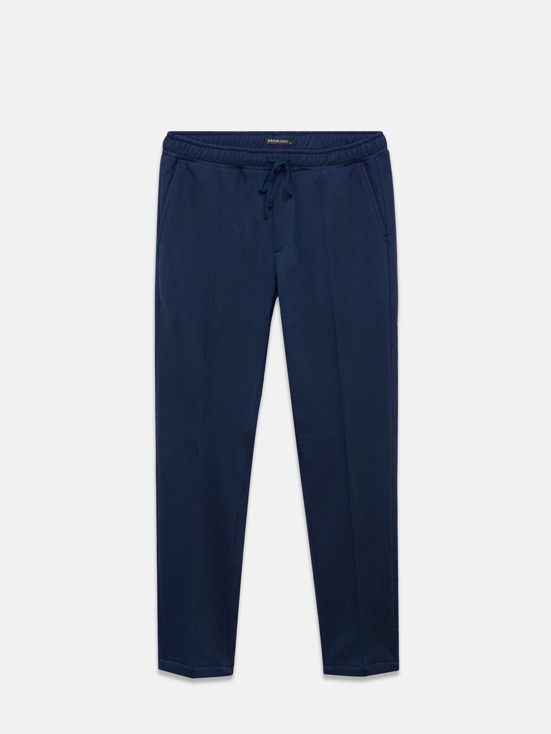 Men's navy blue fleece pajama front view
