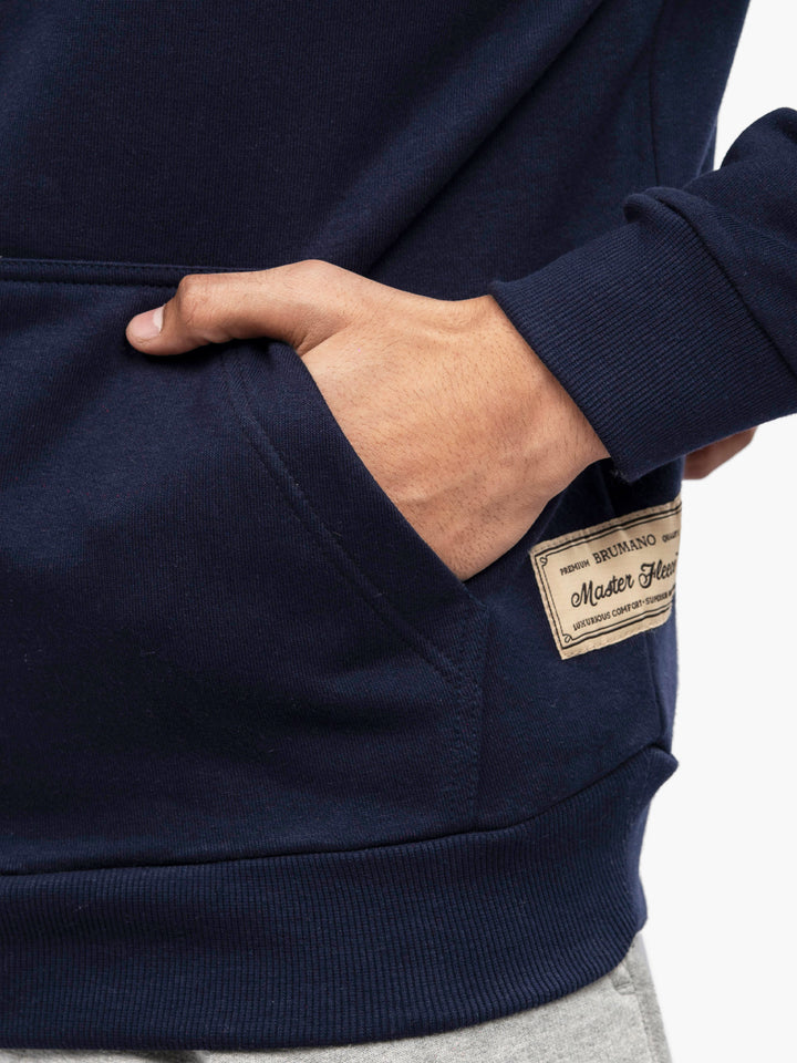 Close detail navy blue winter hoodie in Pakistan