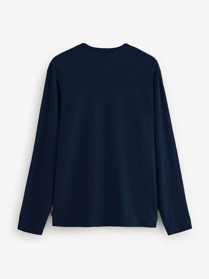 Navy Blue Long Sleeve Crew Neck T-Shirt