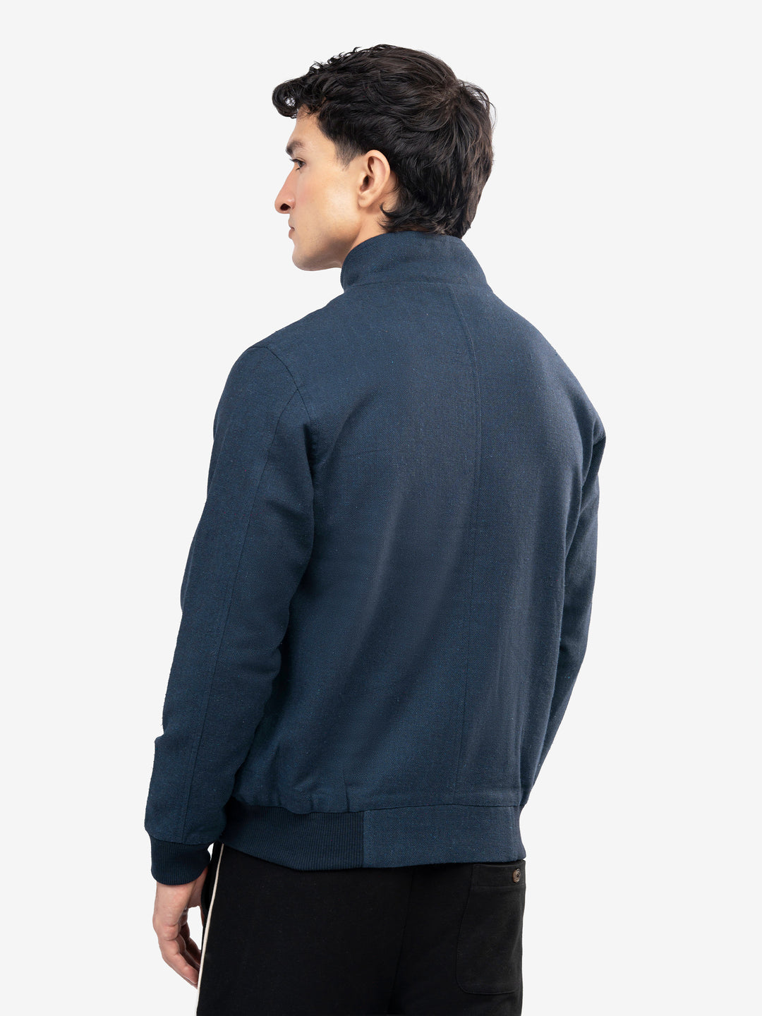 Back view of cotton blend winter jacket