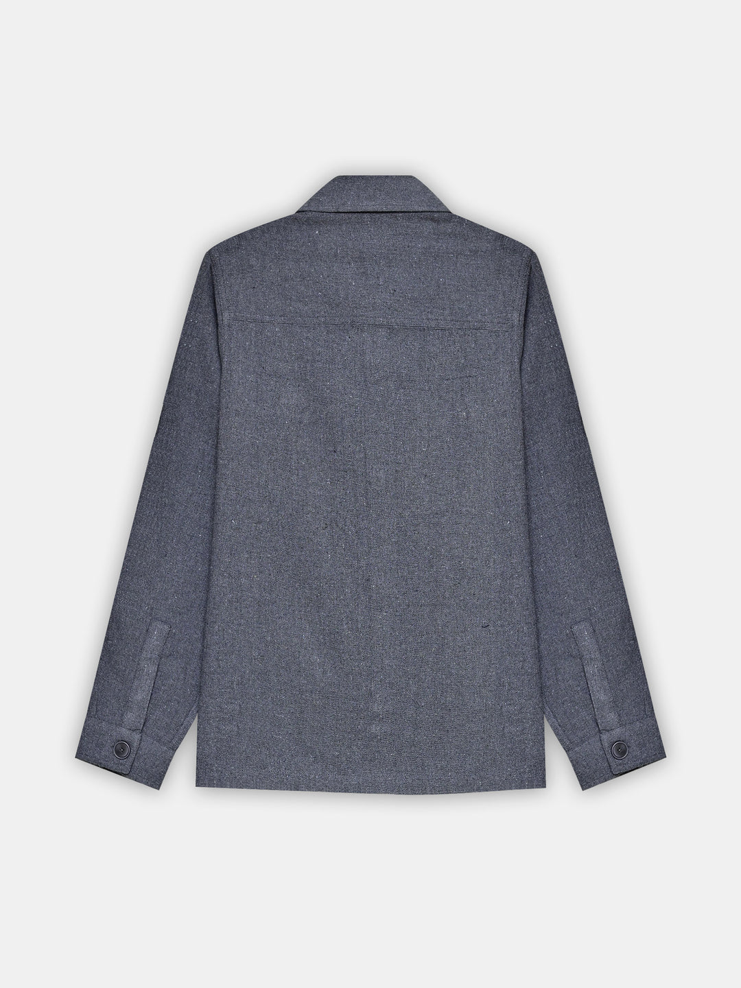 Charcoal Grey Neppy Over Shirt With Front Flat Pockets