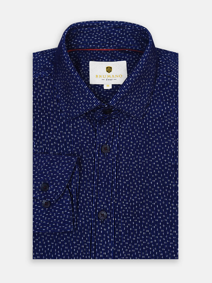 Navy blue Corduroy Printed Shirt - Luxe