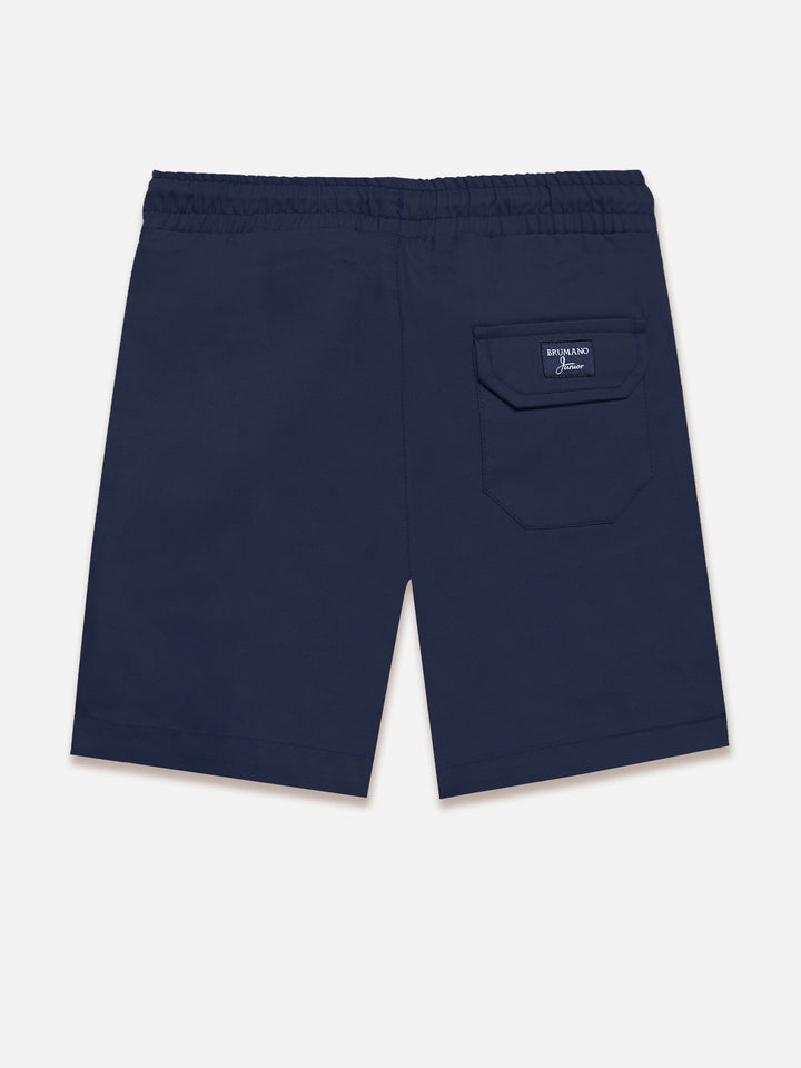 Navy Blue Cotton Casual Shorts - Junior