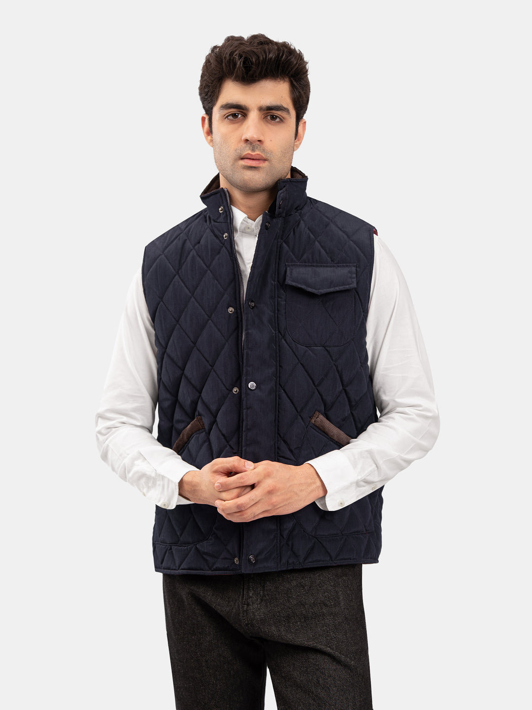 Navy Blue Heritage Quilted Sleeveless Jacket
