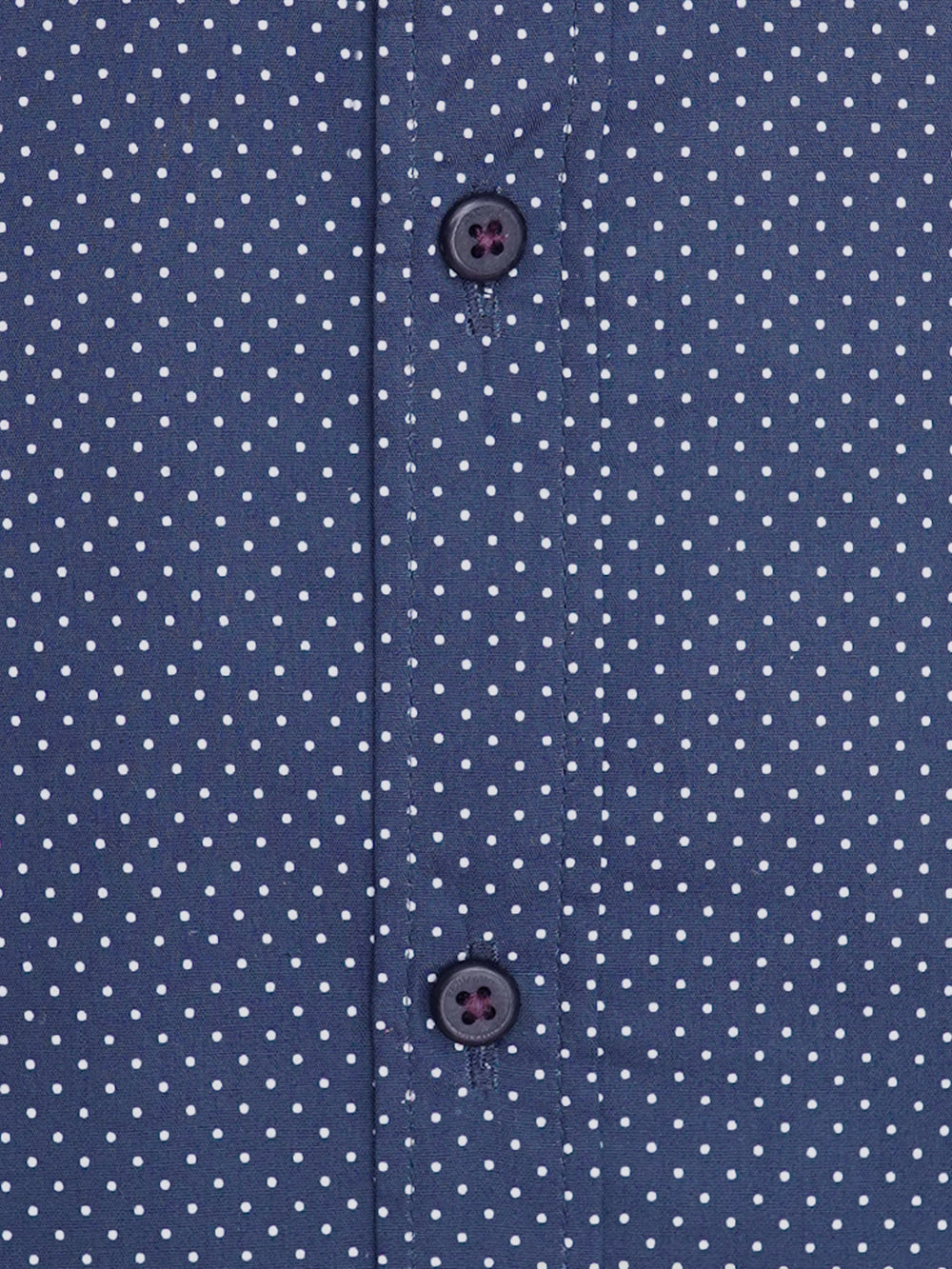 Navy Blue Polka Dot Printed Shirt