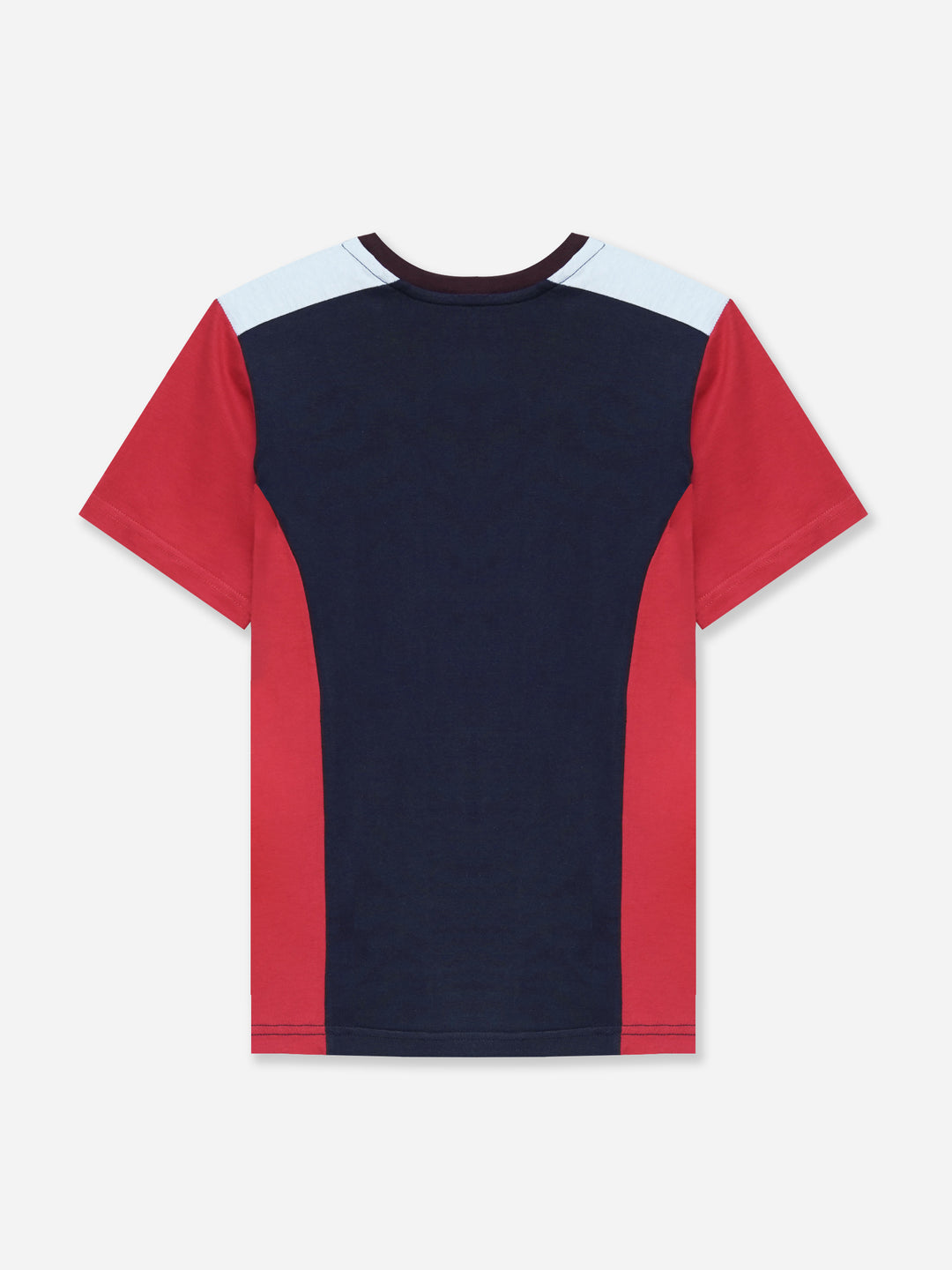 Navy Blue & Red T-shirt With Contrasting Rib - Junior