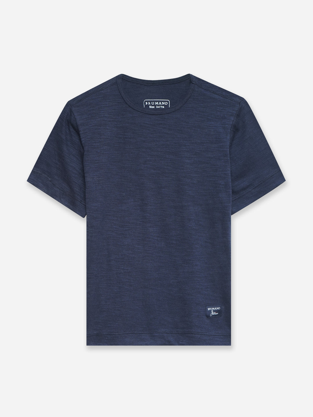 Navy Blue Slub Effect Crew Neck T-Shirt - Junior